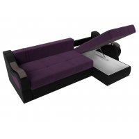 Угловой диван Меркурий (велюр фиолетовый чёрный)  - Изображение 3